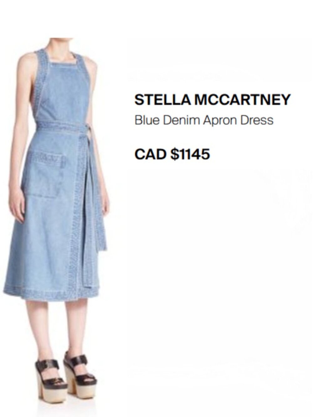 New Stella Apron Denim Dress Large - Picture 6 of 6